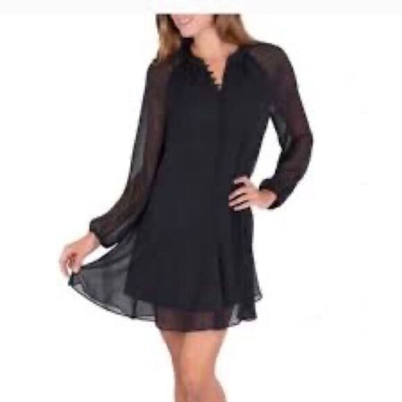 NWT New Joie Balloon Sleeve Dress XXL Caviar black color MSRP $378 - Picture 2 of 9